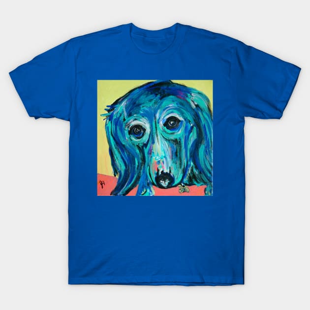 Blue Dachshund T-Shirt by Jeneralarts